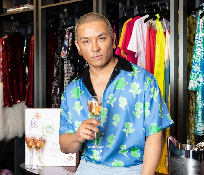 Prabal Gurung collaboration with Maison Perrier-Jouët