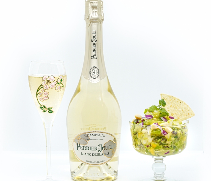 Bay Scallop Ceviche served with Perrier-Jouët Blanc de Blancs
